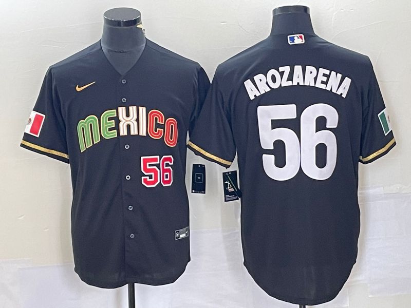 Men 2023 World Cub Mexico #56 Arozarena Black Nike MLB Jersey2->more jerseys->MLB Jersey